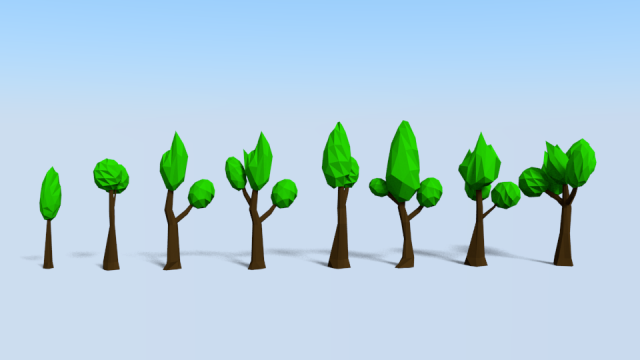 tree low poly pack 3D Model .c4d .max .obj .3ds .fbx .stl .blend 