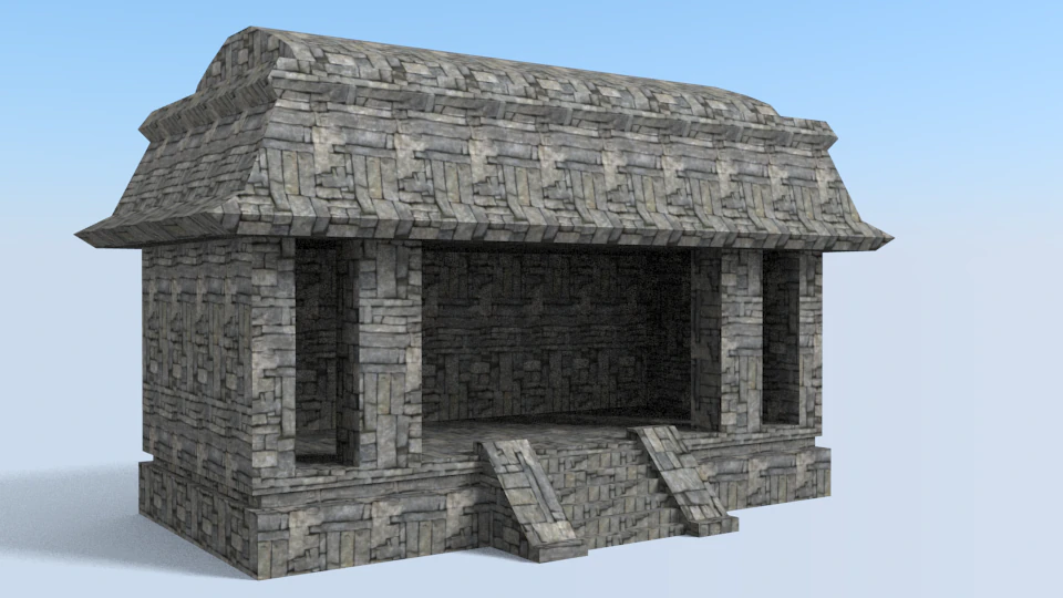 templo Modelo 3D .c4d .max .obj .3ds .fbx .stl .blend 