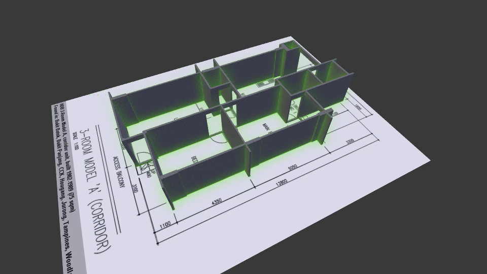 house plan 3D Model .c4d .max .obj .3ds .fbx .stl .blend 