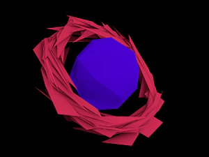 планета із загостреним кільцем 3D Модель