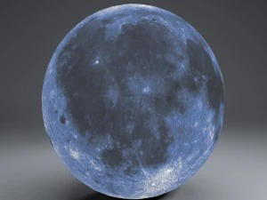 niebieska kula księżycowa 11 tys Model 3D