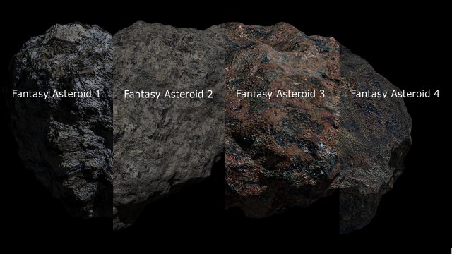 fantasy asteroid collection 3D मॉडल .c4d .max .obj .3ds .fbx .stl .blend 