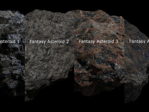fantasy asteroid collection 3D Model