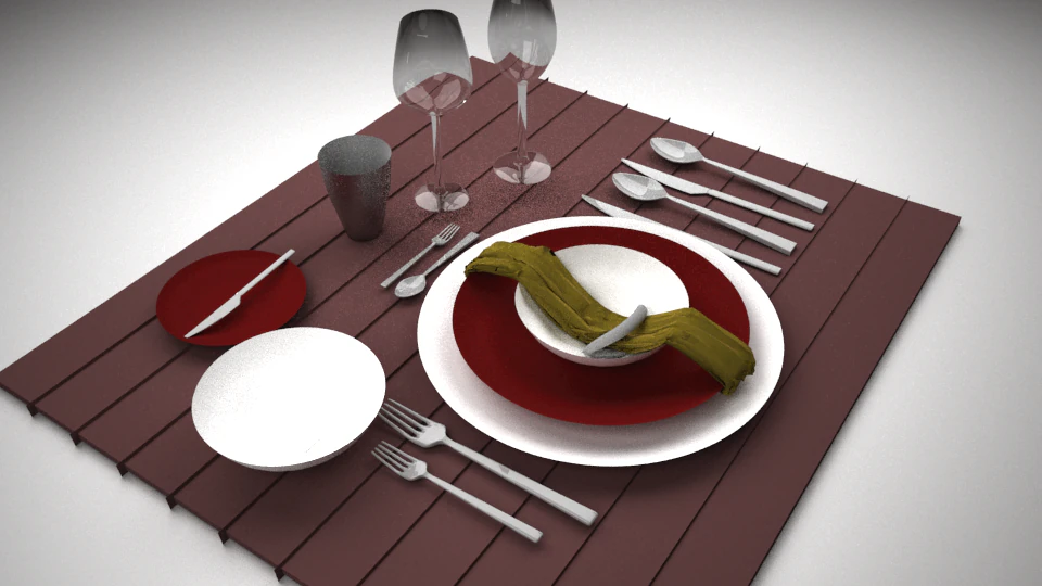 dinner set 3D Model .c4d .max .obj .3ds .fbx .stl .blend 
