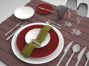 dinner set 3D मॉडल