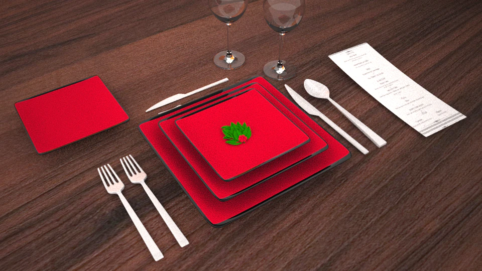 dinner set 2 3D Model .c4d .max .obj .3ds .fbx .stl .blend