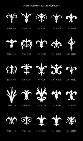 objects symbols fleurs de lis CG 纹理 .c4d .max .obj .3ds .fbx .stl .blend 