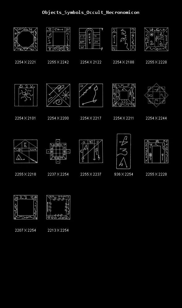 obiekty symbole okultystyczny necronomicon CG Tekstury .c4d .max .obj .3ds .fbx .stl .blend 