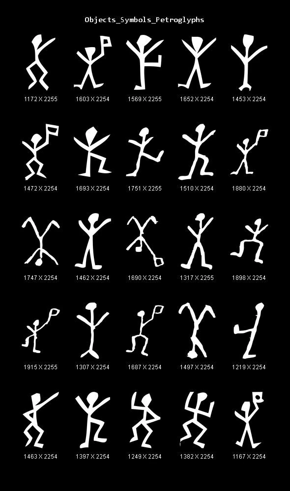 symbole obiektów, petroglify CG Tekstury .c4d .max .obj .3ds .fbx .stl .blend
