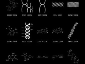 obiekty symbole naukowe CG Tekstury