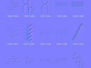 obiekty symbole naukowe CG Tekstury