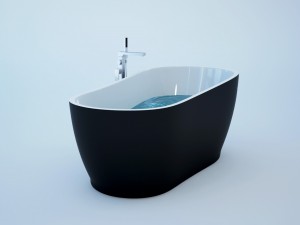 black bathtube Modello 3D