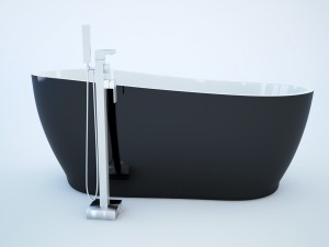 black bathtube Modello 3D