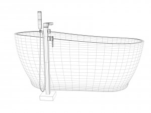 black bathtube Modello 3D