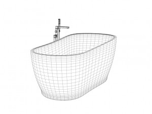 black bathtube Modello 3D
