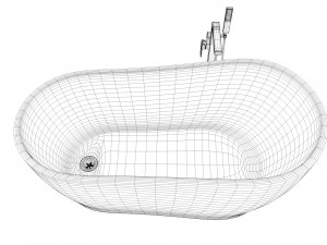 black bathtube Modello 3D