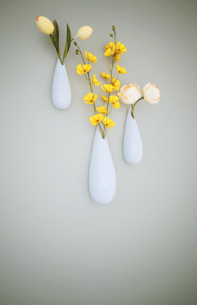 flowers and vases 3D मॉडल .c4d .max .obj .3ds .fbx .stl .blend