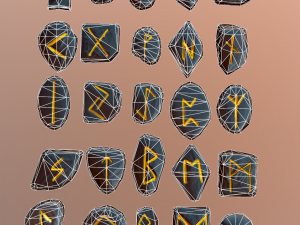 runes full futhark Modello 3D
