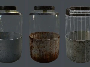 錆びて汚れた瓶 3Dモデル