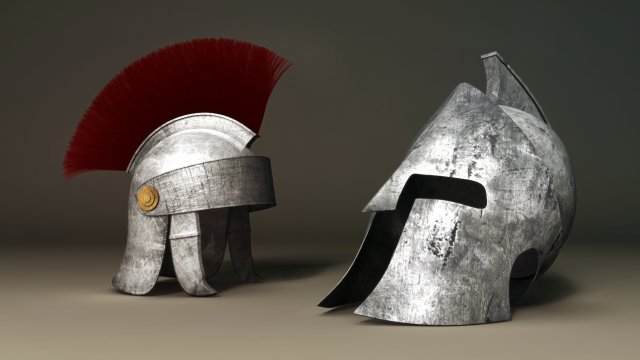 roman and spartan helmets 3D 모델 .c4d .max .obj .3ds .fbx .stl .blend 