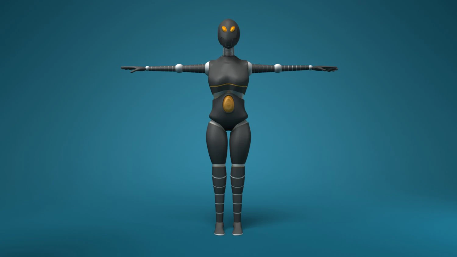 sci-fi female robot 3D Model .c4d .max .obj .3ds .fbx .stl .blend 
