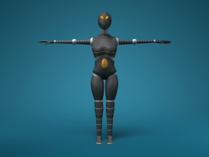 sci-fi female robot 3D 模型