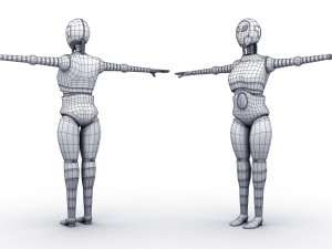 sci-fi female robot 3D Model