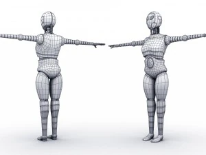 sci-fi female robot 3D Model