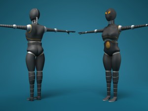 sci-fi female robot 3D Model