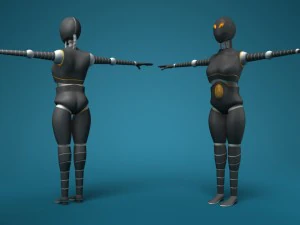 sci-fi female robot 3D Model