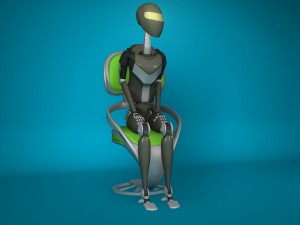 sci-fi female robot head 3Dモデル