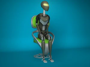 공상 과학 여성 로봇 머리 3D 모델