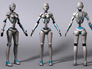 Kobiecy robot science-fiction Model 3D