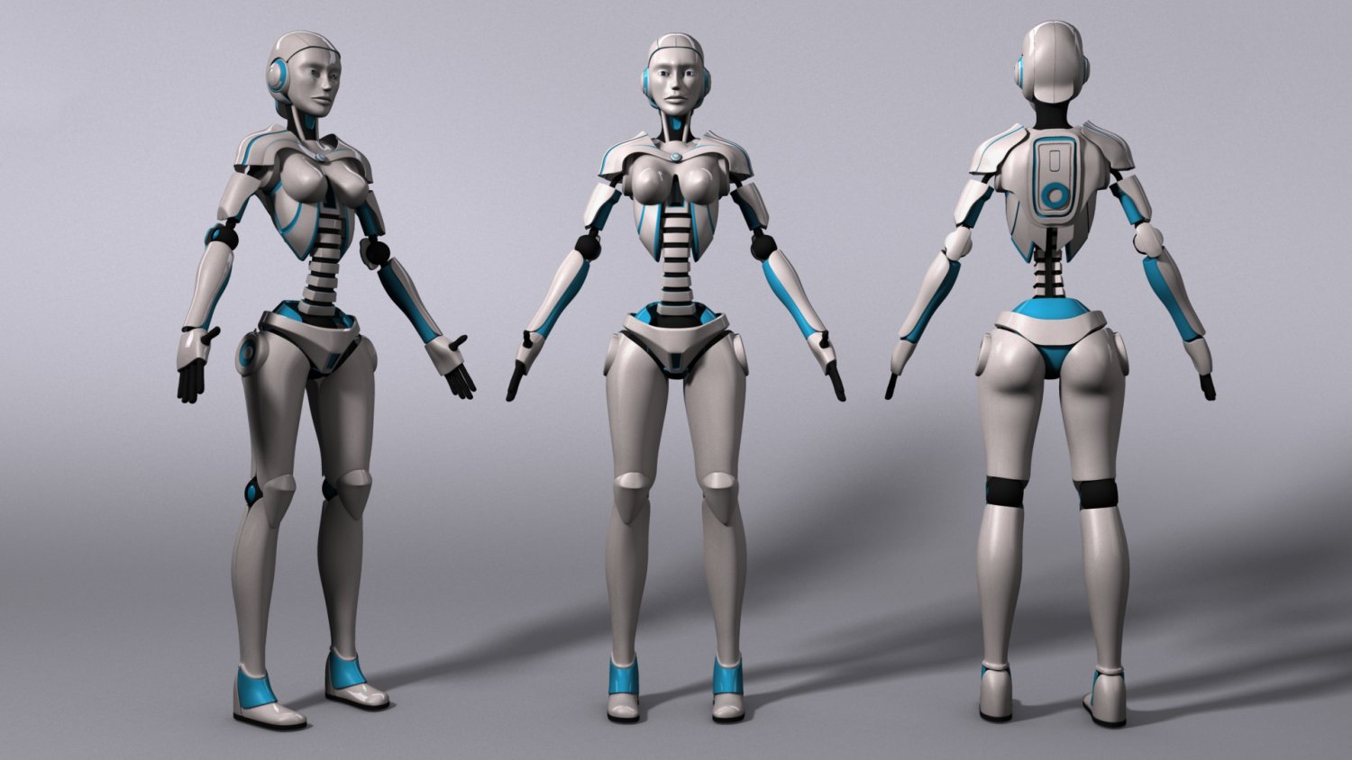 Sci Fi Female Robot Rig Free 3d Model In Robot 3dexport