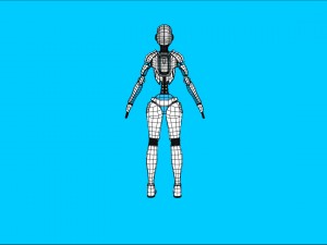 sci-fi female robot rig 3D Model
