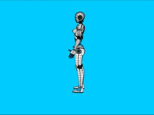 sci-fi female robot rig 3D Model