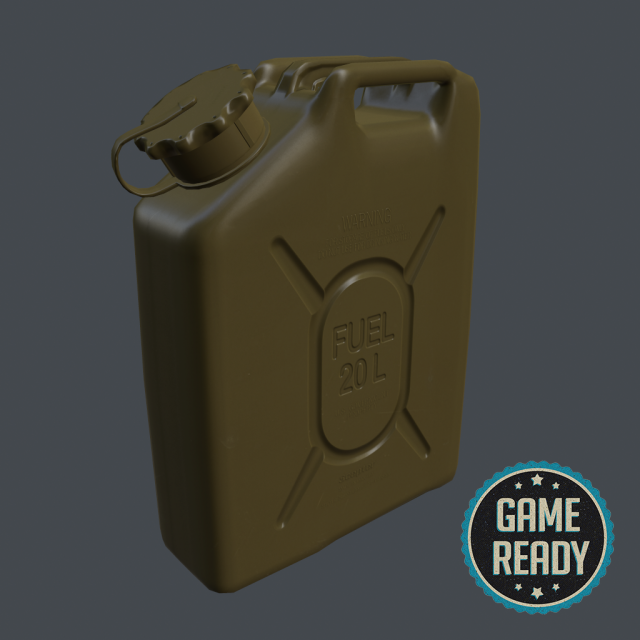 military fuel can 20l-5gal Modelo 3D .c4d .max .obj .3ds .fbx .stl .blend 