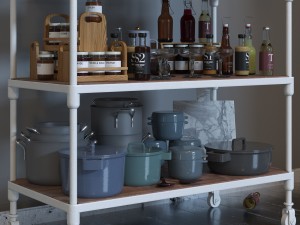 rh dutch industrial single shelving and kitchen set 3D Model