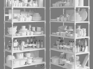 rh dutch industrial single shelving and kitchen set 3D Model