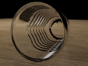 glass water cup with wave design 3D मॉडल