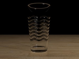 glass water cup with wave design Model 3D