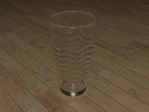 glass water cup with wave design Model 3D