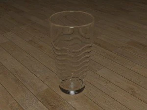 glass water cup with wave design 3D Model
