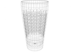 glass water cup with wave design Model 3D