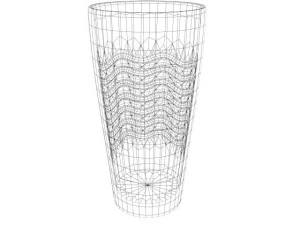 glass water cup with wave design 3D Model