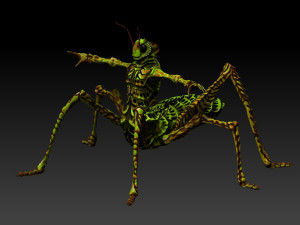 grasshopper alien 2k rigged 3Dモデル