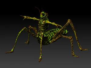 grasshopper alien 2k rigged 3D Model