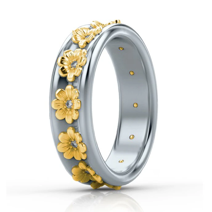 flower ring 3D Print Model .c4d .max .obj .3ds .fbx .stl .blend