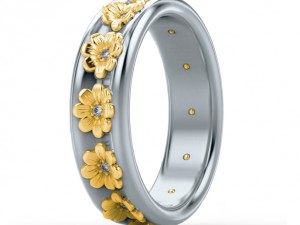 flower ring 3Dプリントモデル