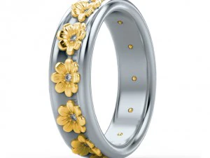 फूल की अंगूठी 3D प्रिंट मॉडल